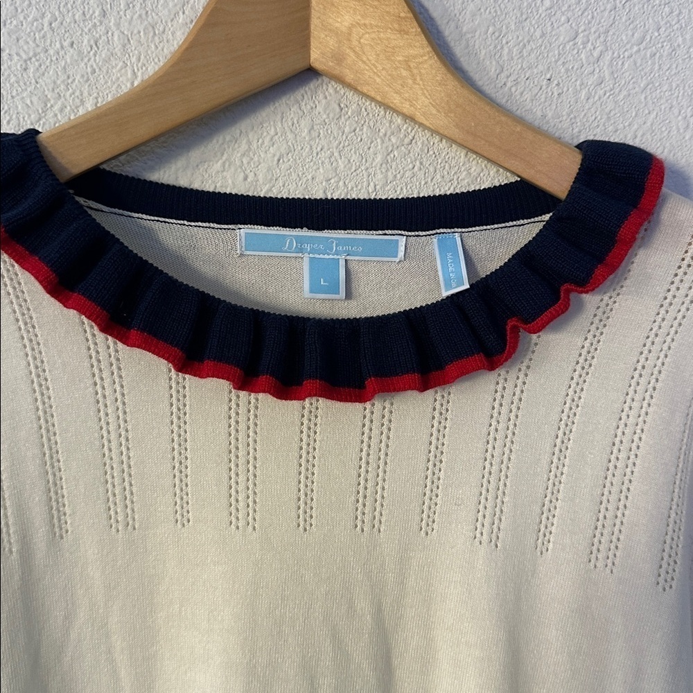 Draper James - Cream Top with Red and Blue Accents - Picture 2 of 5